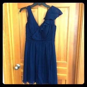 navy silk j. crew dress